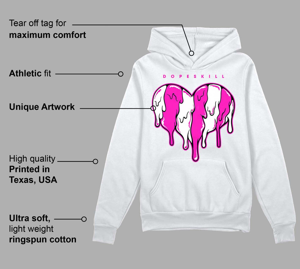 Dunk Low Active Fuchsia DopeSkill Hoodie Sweatshirt Slime Drip Heart Graphic