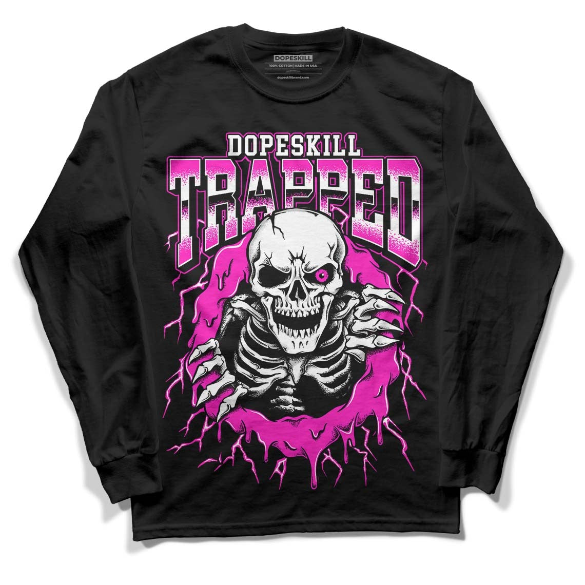 Dunk Low Active Fuchsia DopeSkill Long Sleeve T-Shirt Trapped Halloween Graphic