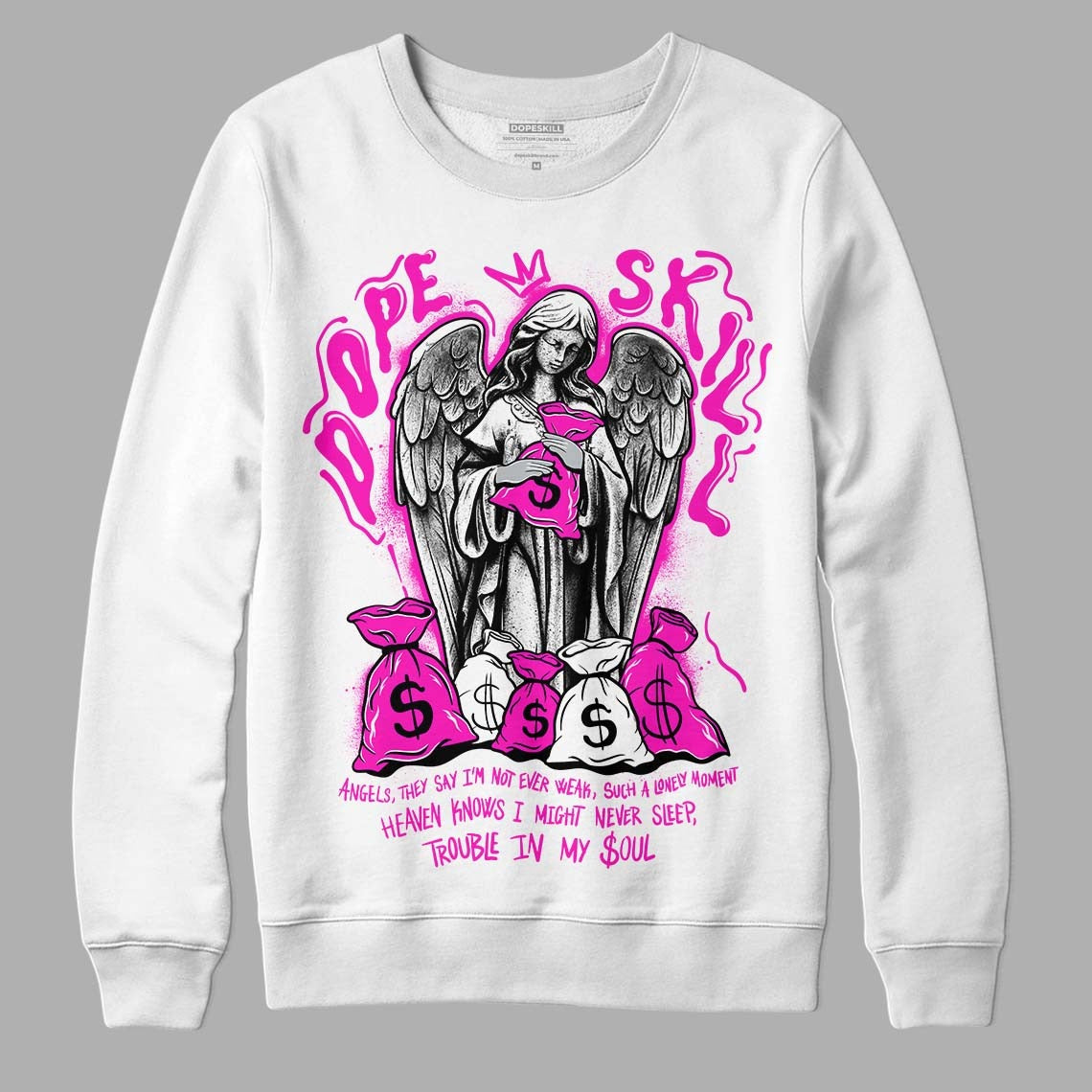 Dunk Low Active Fuchsia DopeSkill Sweatshirt Angels Graphic