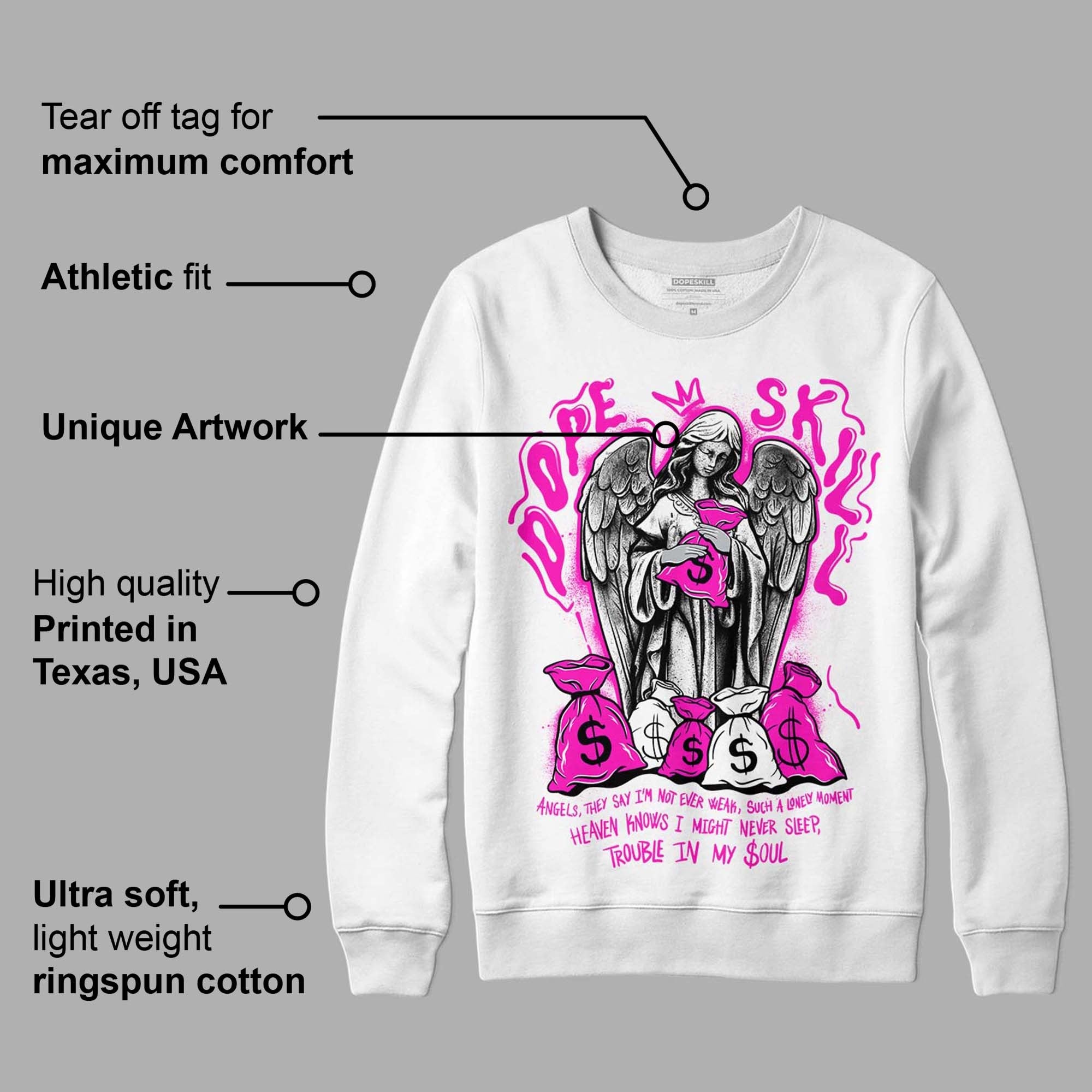 Dunk Low Active Fuchsia DopeSkill Sweatshirt Angels Graphic