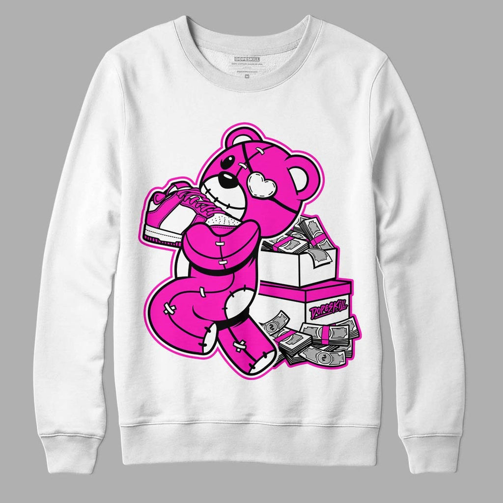 Dunk Low Active Fuchsia DopeSkill Sweatshirt Bear Steals Sneaker Graphic