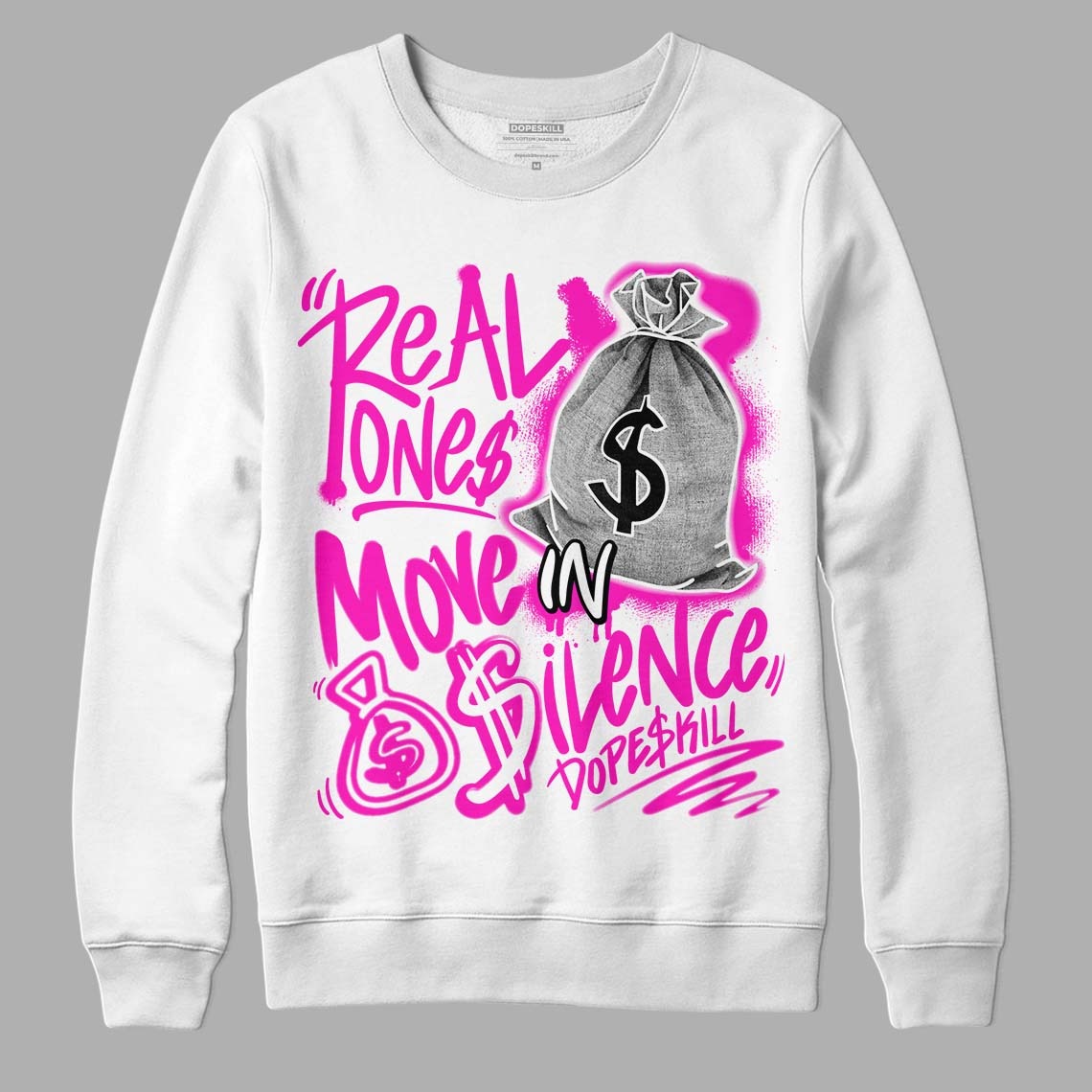 Dunk Low Active Fuchsia DopeSkill Sweatshirt Real Ones Move In Silence Graphic