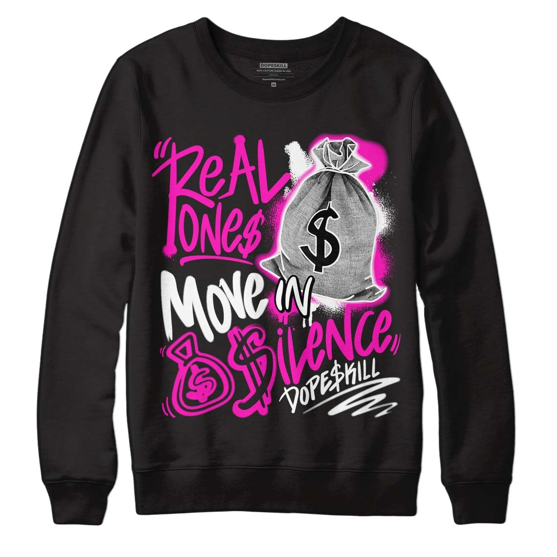 Dunk Low Active Fuchsia DopeSkill Sweatshirt Real Ones Move In Silence Graphic