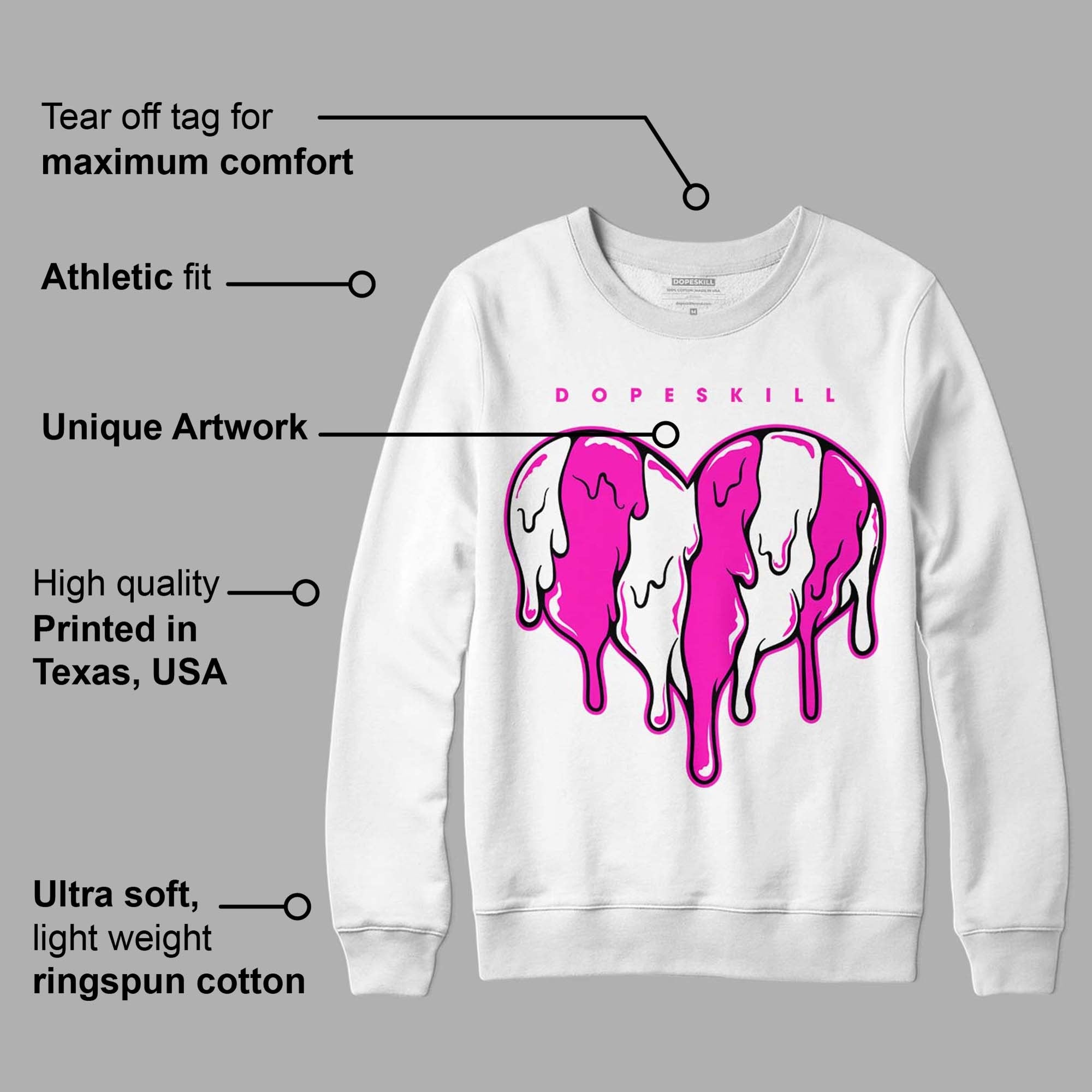 Dunk Low Active Fuchsia DopeSkill Sweatshirt Slime Drip Heart Graphic