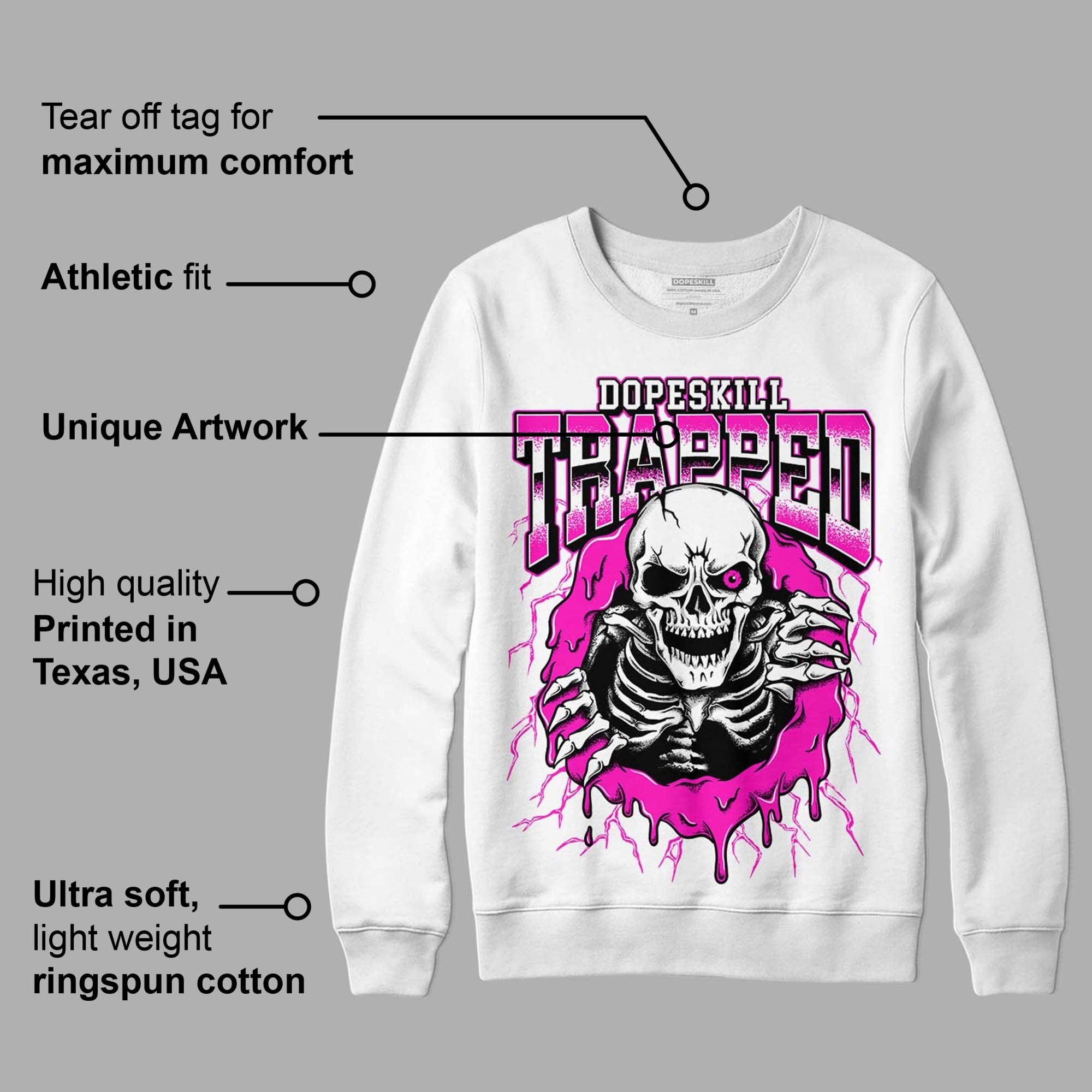 Dunk Low Active Fuchsia DopeSkill Sweatshirt Trapped Halloween Graphic