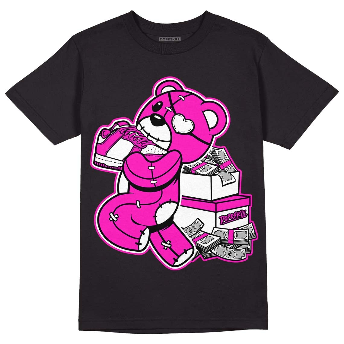 Dunk Low Active Fuchsia DopeSkill T-Shirt Bear Steals Sneaker Graphic