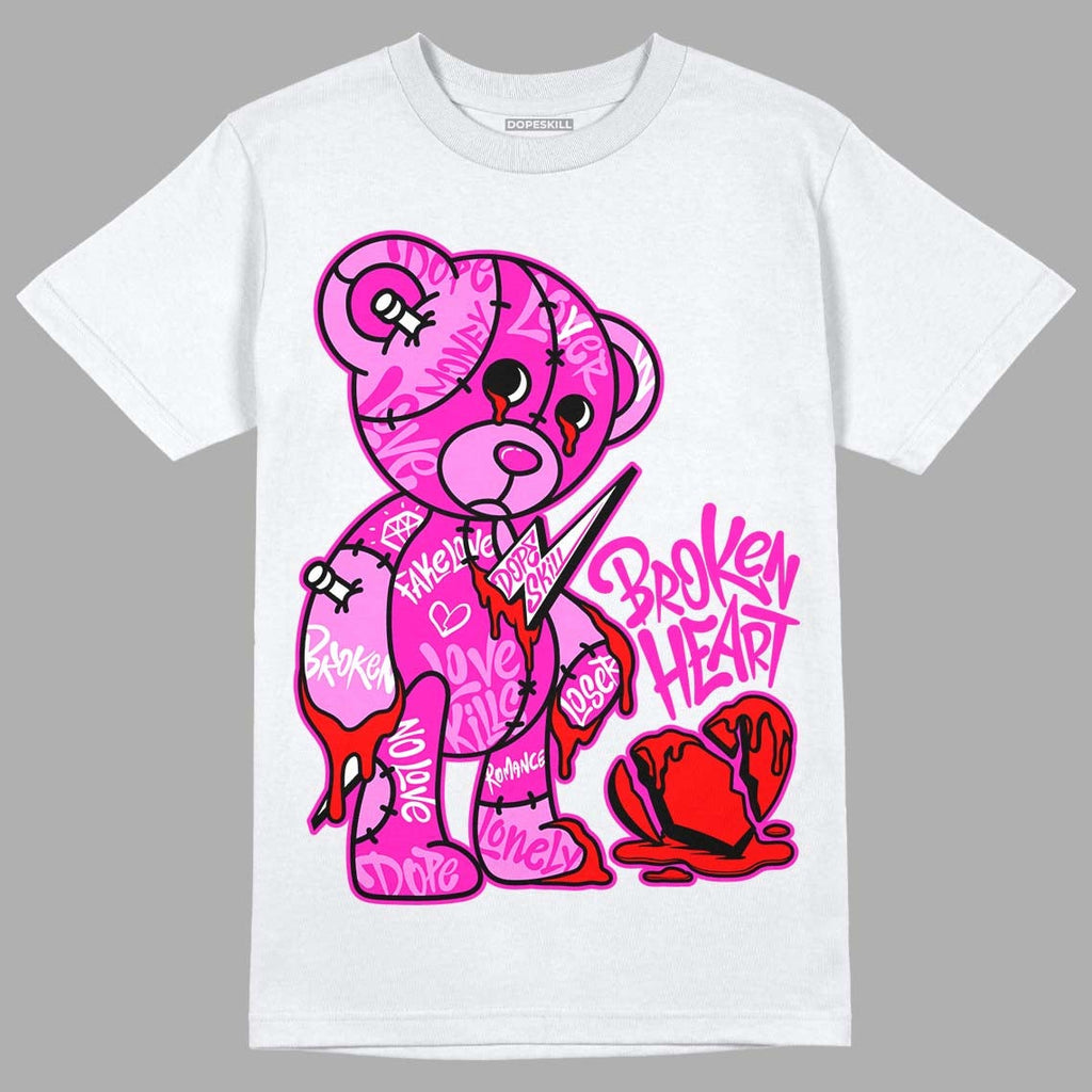 Dunk Low Active Fuchsia DopeSkill T-Shirt Broken Heart Graphic