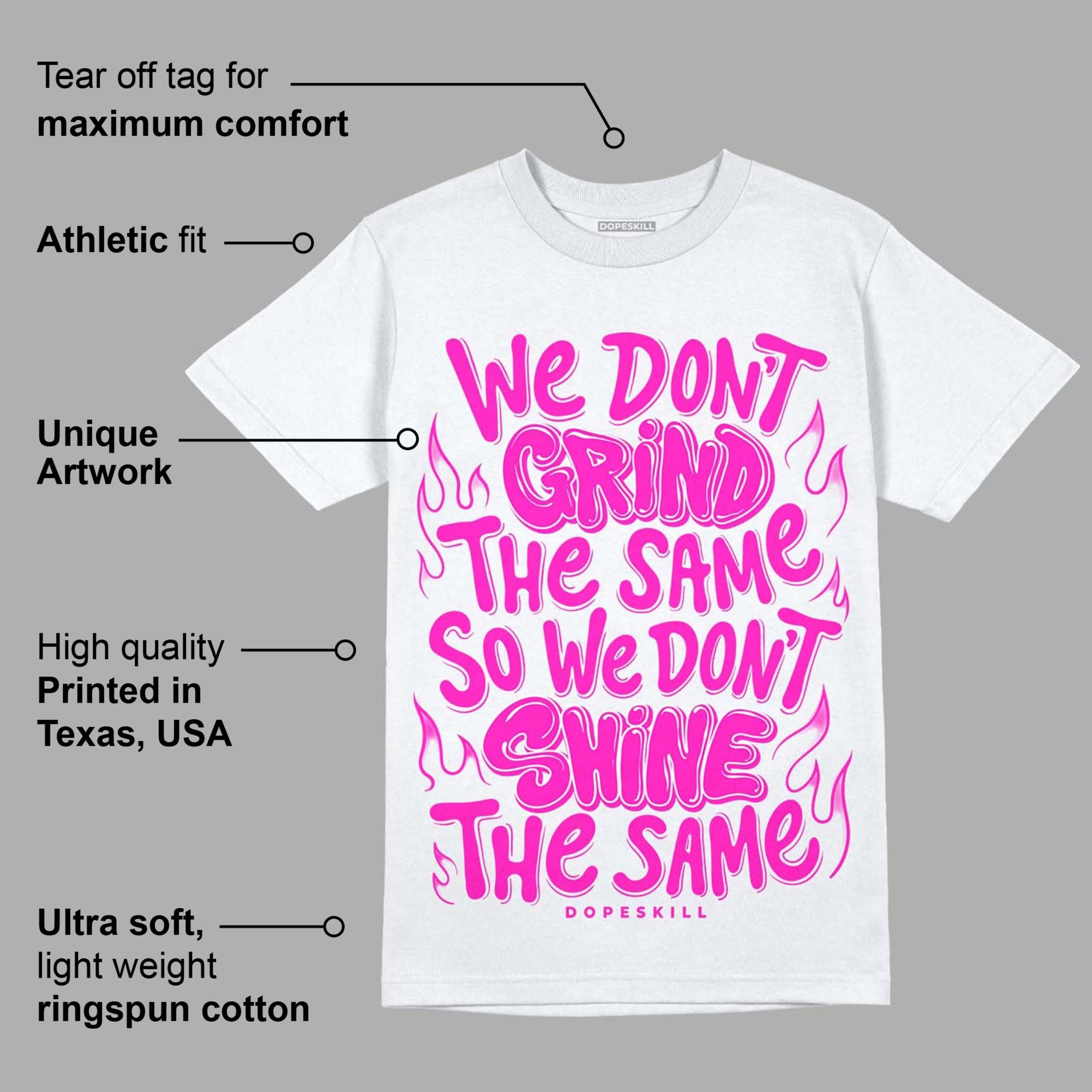 Dunk Low Active Fuchsia DopeSkill T-Shirt Grind Shine Graphic