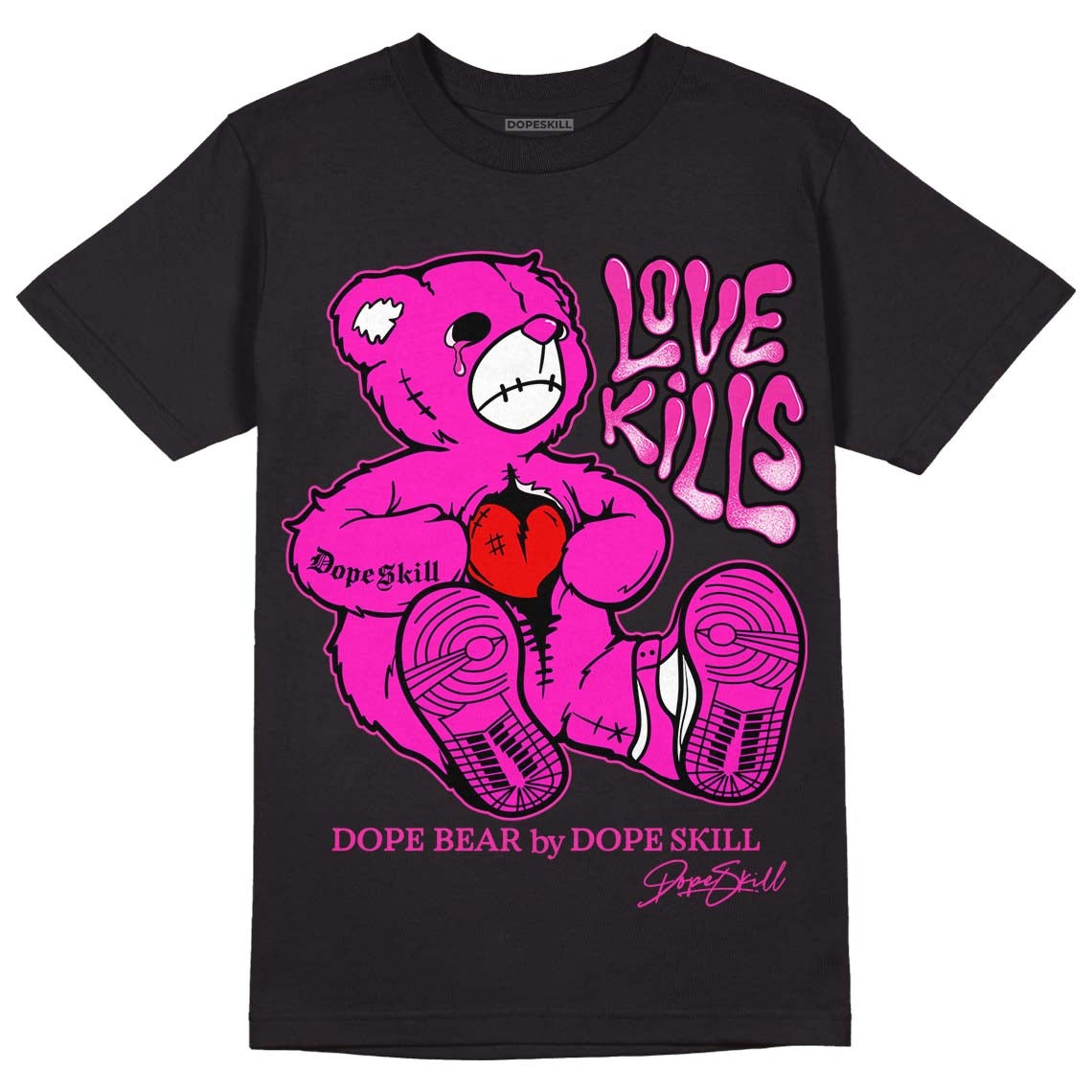 Dunk Low Active Fuchsia DopeSkill T-Shirt Love Kills Graphic