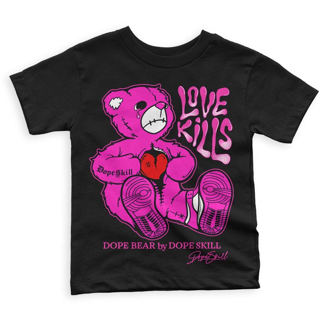 Dunk Low Active Fuchsia DopeSkill Toddler Kids T-shirt Love Kills Graphic