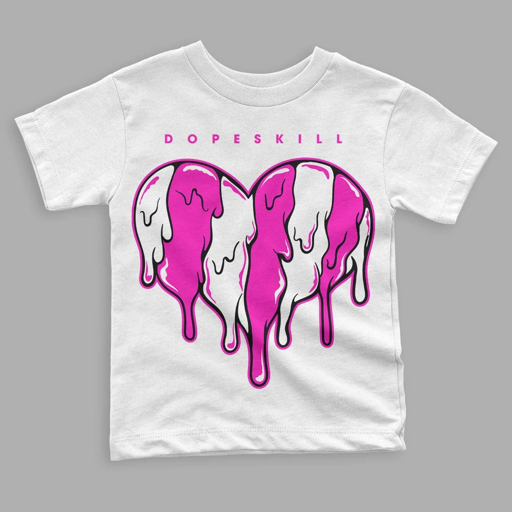 Dunk Low Active Fuchsia DopeSkill Toddler Kids T-shirt Slime Drip Heart Graphic