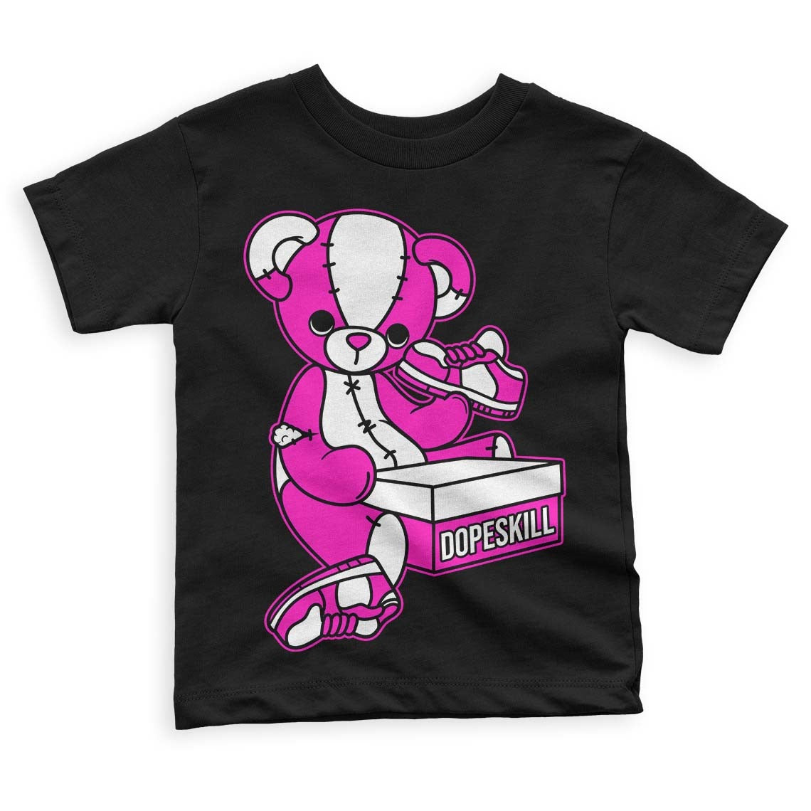 Dunk Low Active Fuchsia DopeSkill Toddler Kids T-shirt Sneakerhead BEAR Graphic