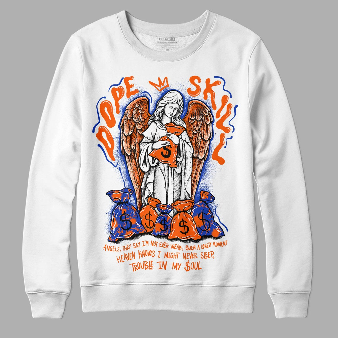 Dunk Low Futura Orange Blaze DopeSkill Sweatshirt Angels Graphic
