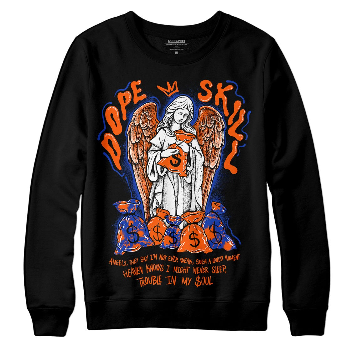 Dunk Low Futura Orange Blaze DopeSkill Sweatshirt Angels Graphic