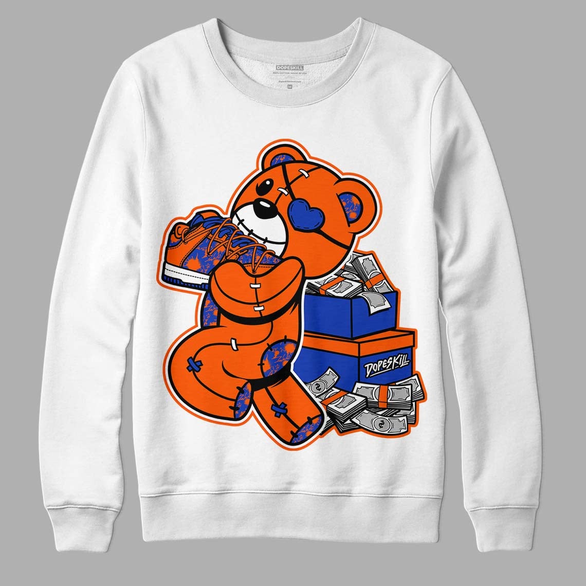 Dunk Low Futura Orange Blaze DopeSkill Sweatshirt Bear Steals Sneaker Graphic