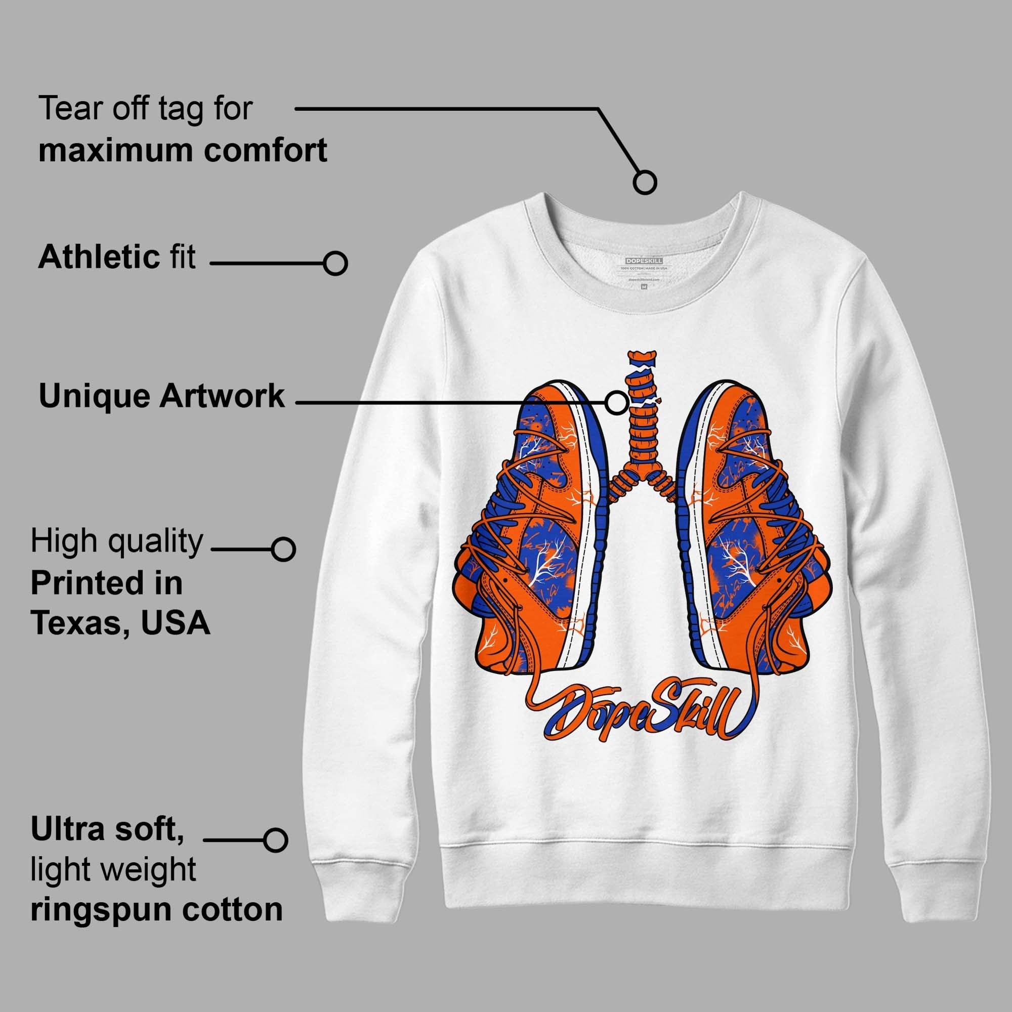 Dunk Low Futura Orange Blaze DopeSkill Sweatshirt Breathe Graphic