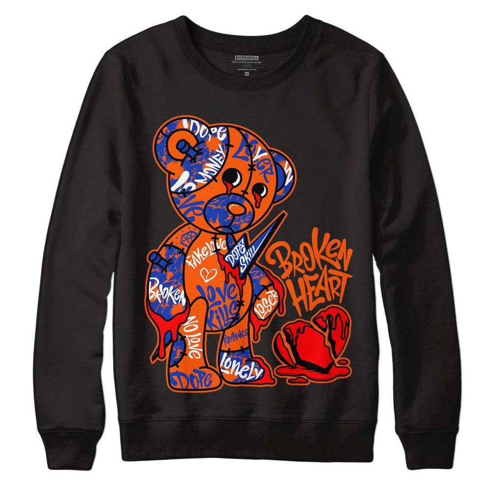 Dunk Low Futura Orange Blaze DopeSkill Sweatshirt Broken Heart Graphic