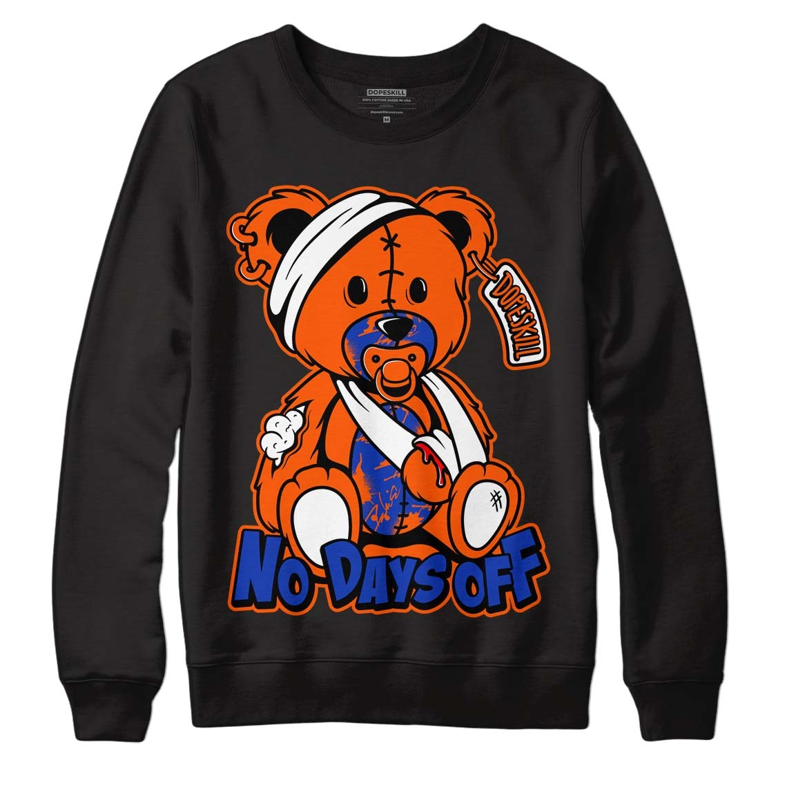 Dunk Low Futura Orange Blaze DopeSkill Sweatshirt Hurt Bear Graphic