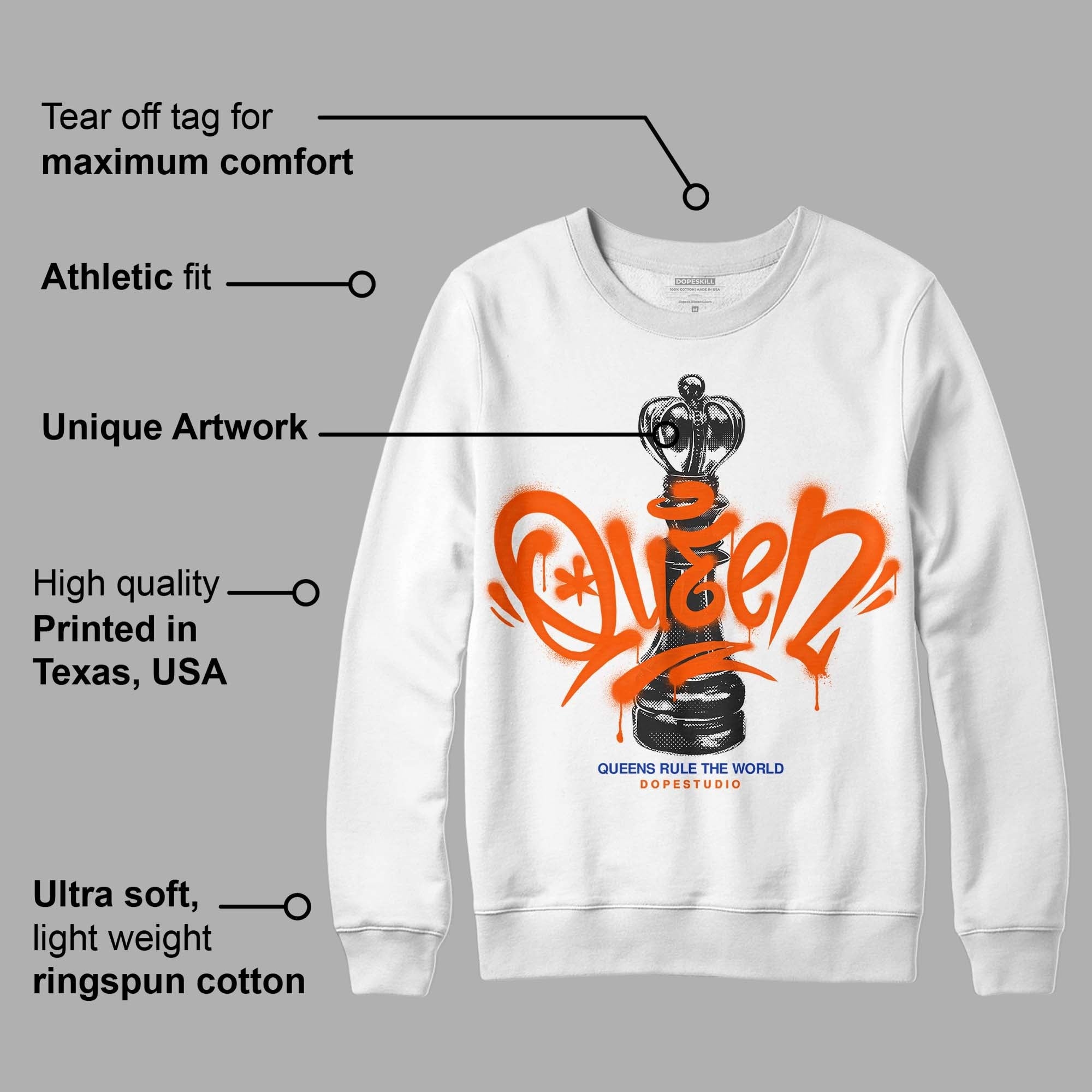 Dunk Low Futura Orange Blaze DopeSkill Sweatshirt Queen Chess Graphic