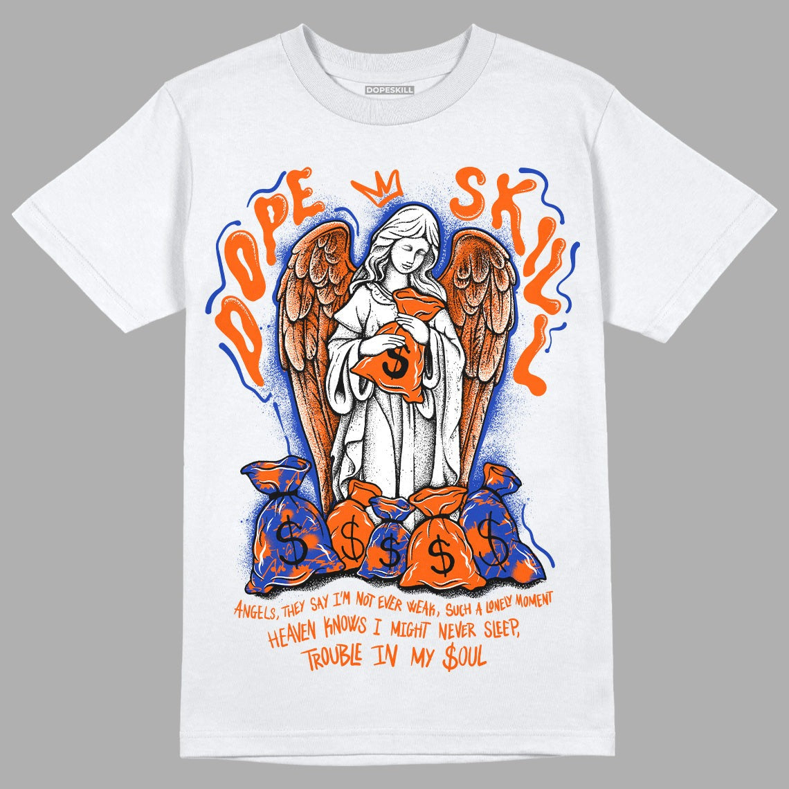 Dunk Low Futura Orange Blaze DopeSkill T-Shirt Angels Graphic