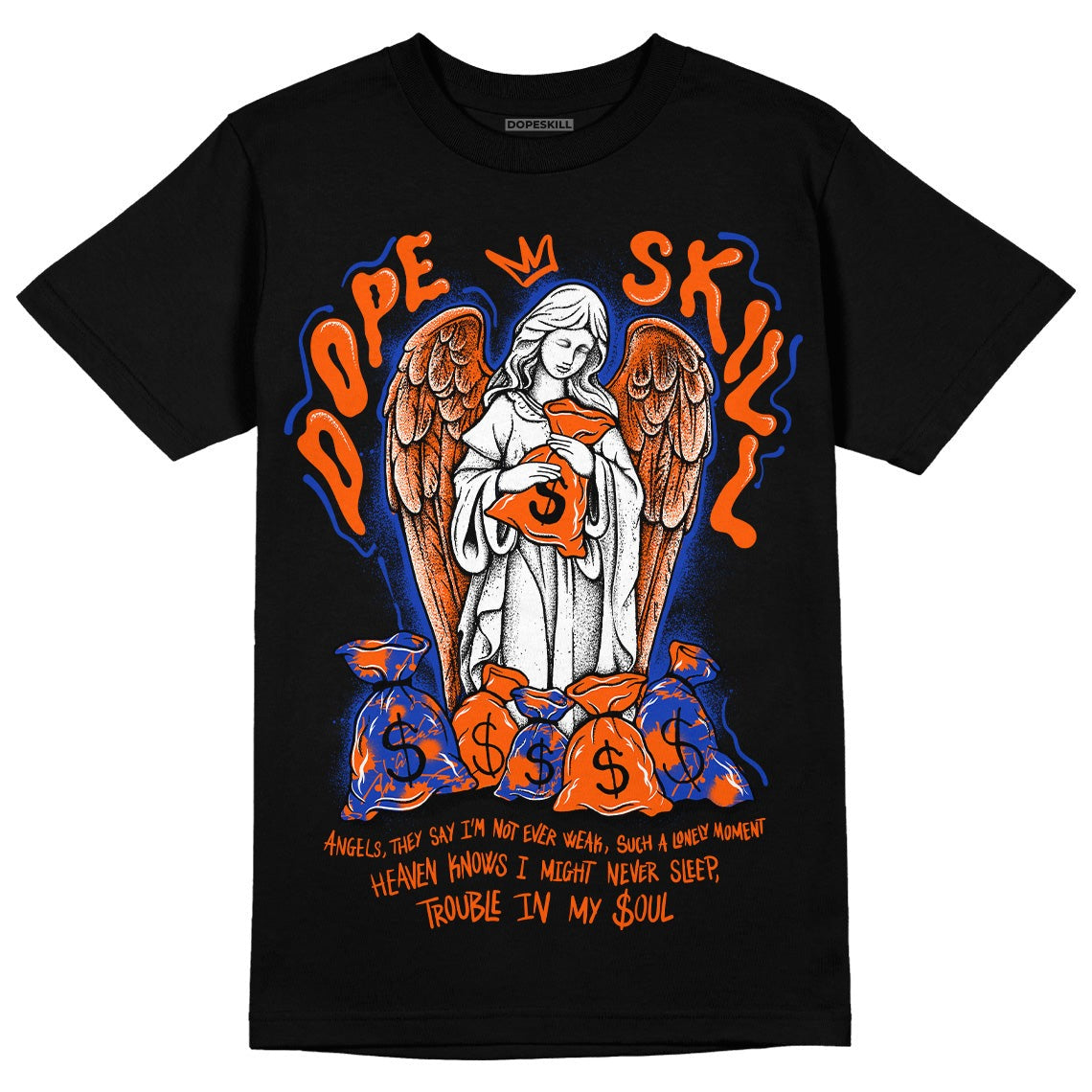 Dunk Low Futura Orange Blaze DopeSkill T-Shirt Angels Graphic