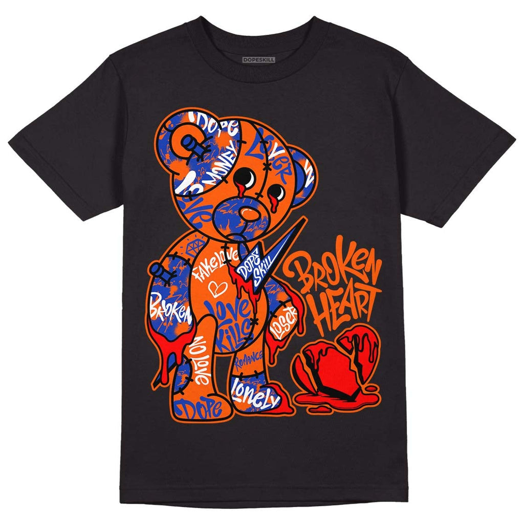 Dunk Low Futura Orange Blaze DopeSkill T-Shirt Broken Heart Graphic