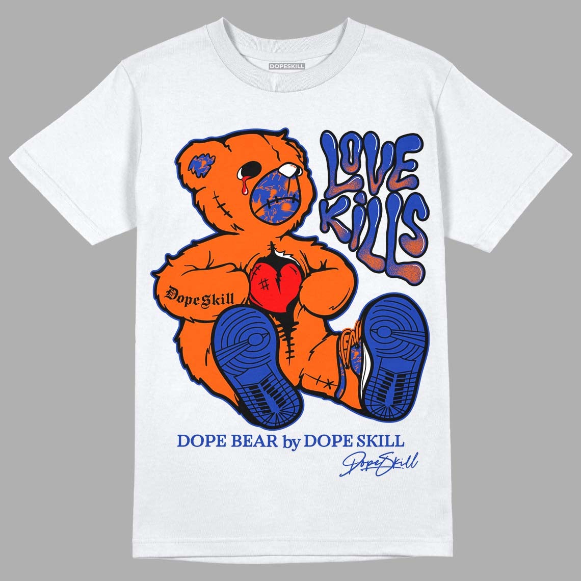 Dunk Low Futura Orange Blaze DopeSkill T-Shirt Love Kills Graphic