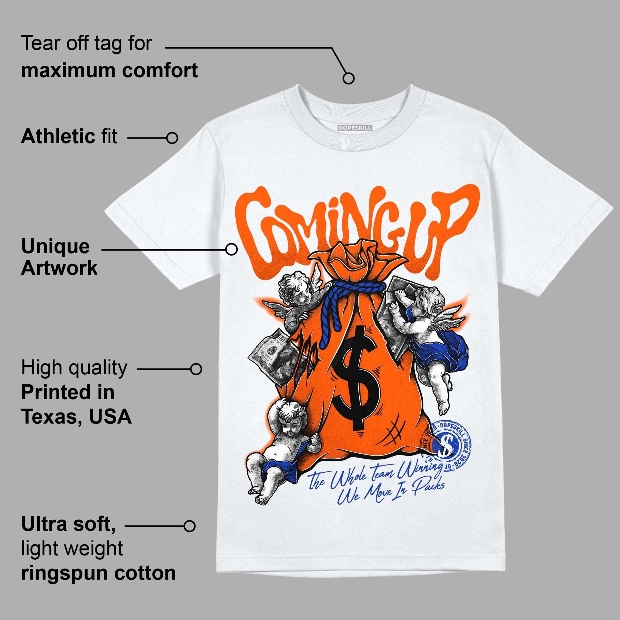 Dunk Low Futura Orange Blaze DopeSkill T-Shirt Money Bag Coming Up Graphic