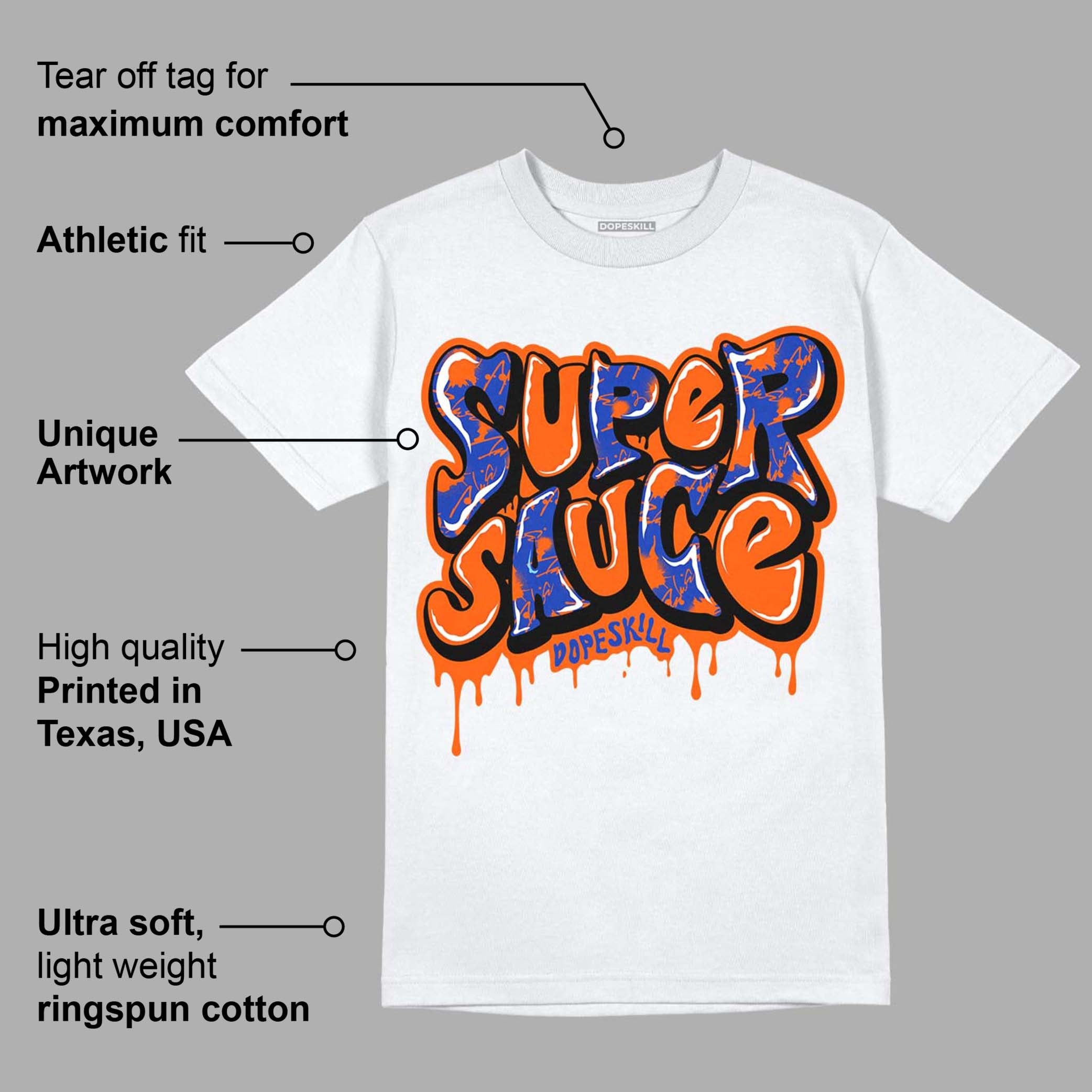 Dunk Low Futura Orange Blaze DopeSkill T-Shirt Super Sauce Graphic
