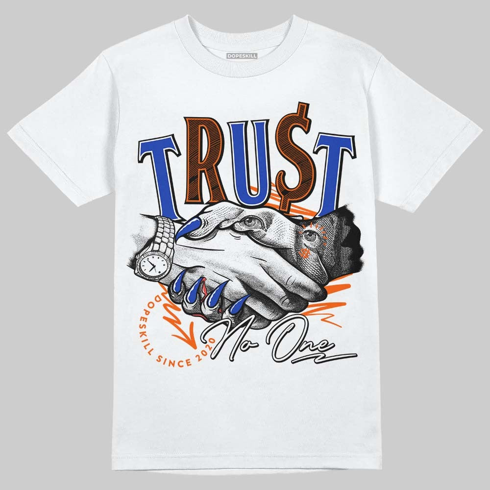 Dunk Low Futura Orange Blaze DopeSkill T-Shirt Trust No One Graphic