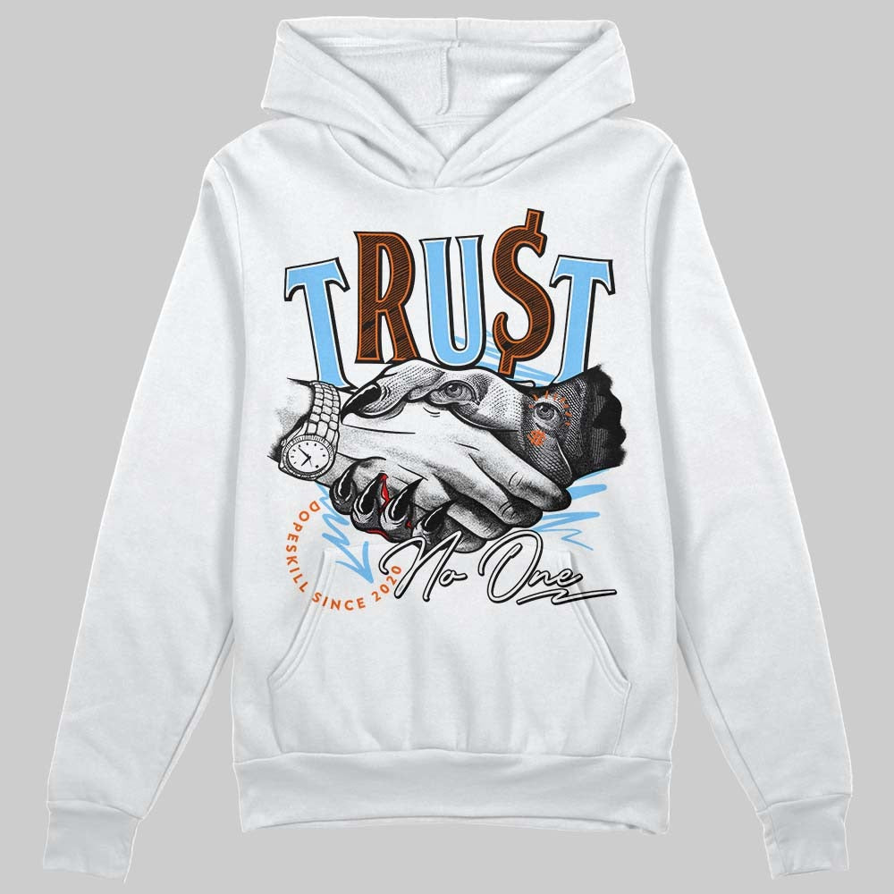 Dunk Low Futura University Blue DopeSkill Hoodie Sweatshirt Trust No One Graphic