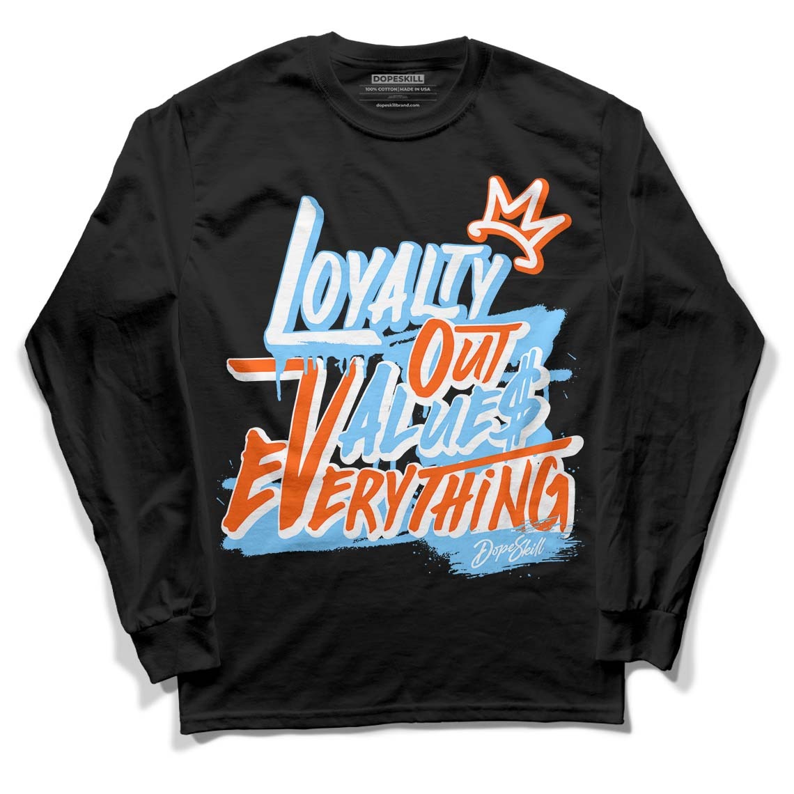 Dunk Low Futura University Blue DopeSkill Long Sleeve T-Shirt LOVE Graphic