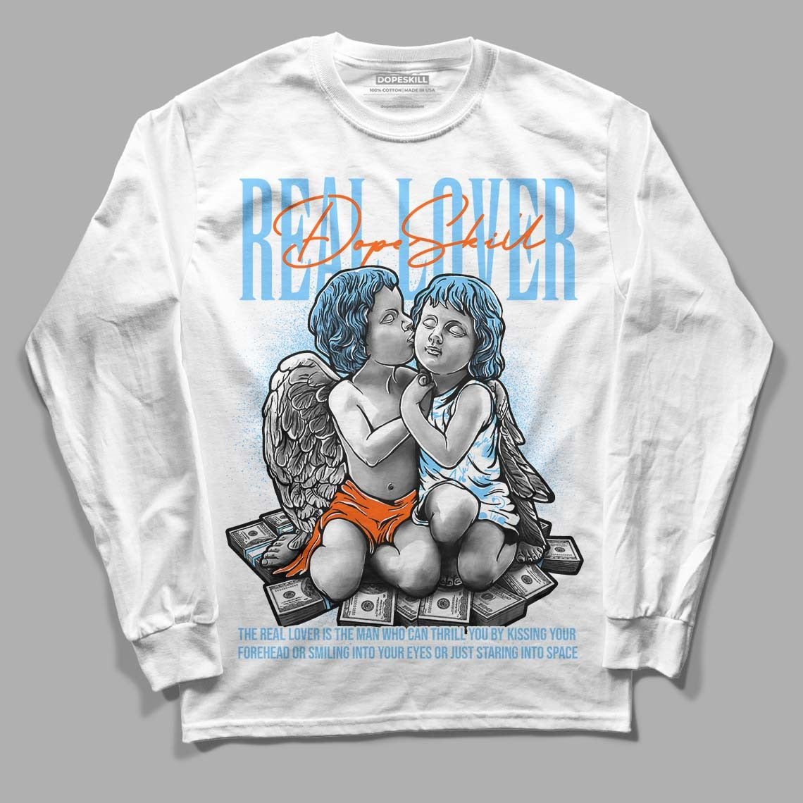 Dunk Low Futura University Blue DopeSkill Long Sleeve T-Shirt Real Lover Graphic