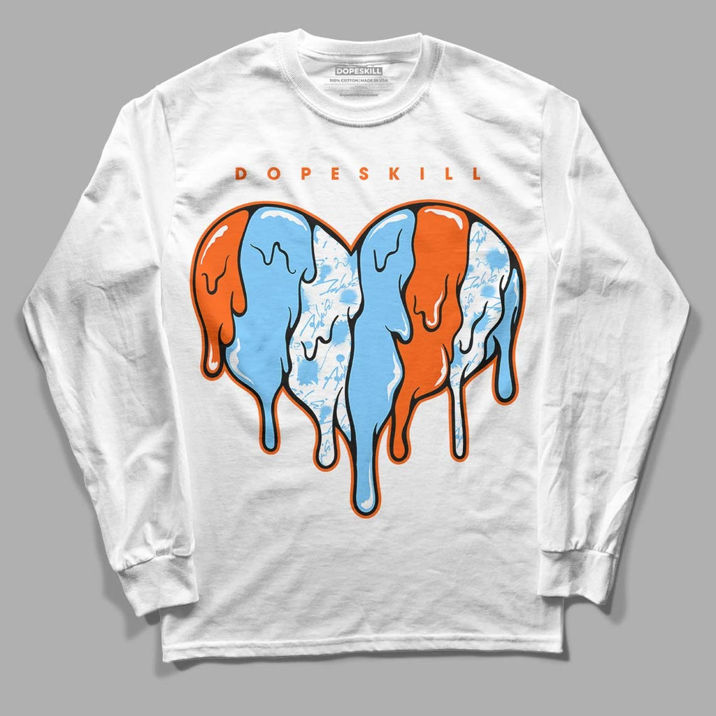 Dunk Low Futura University Blue DopeSkill Long Sleeve T-Shirt Slime Drip Heart Graphic