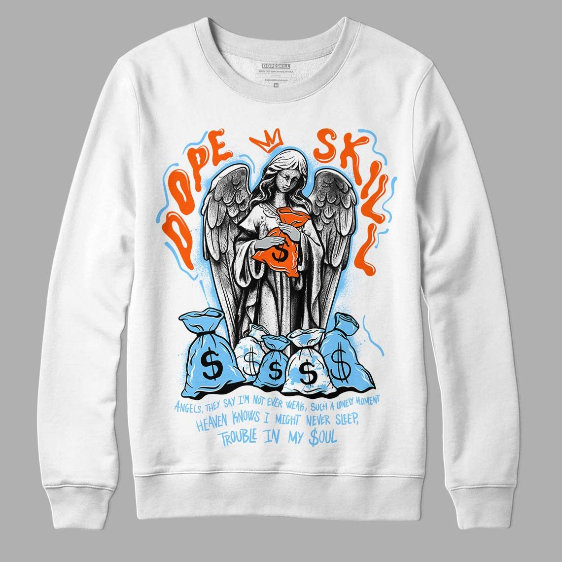 Dunk Low Futura University Blue DopeSkill Sweatshirt Angels Graphic