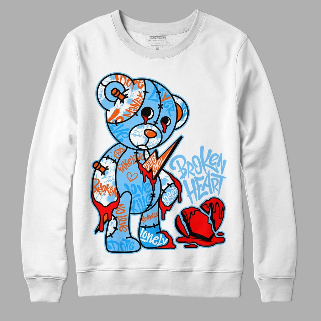 Dunk Low Futura University Blue DopeSkill Sweatshirt Broken Heart Graphic