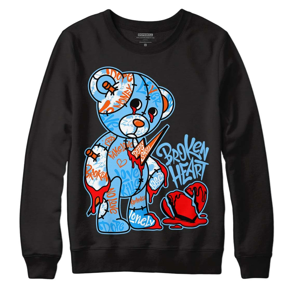 Dunk Low Futura University Blue DopeSkill Sweatshirt Broken Heart Graphic