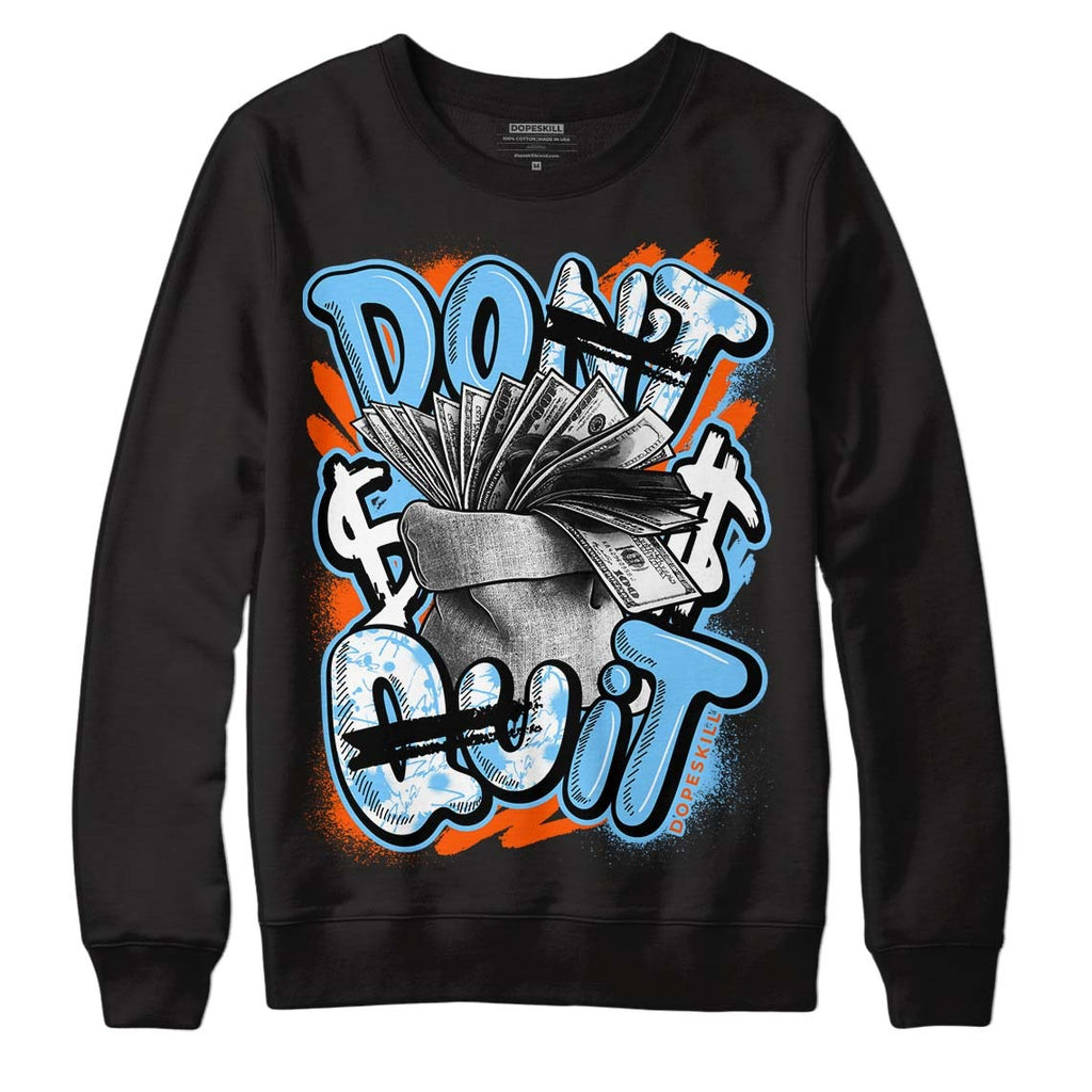 Dunk Low Futura University Blue DopeSkill Sweatshirt Don't Quit Graphic