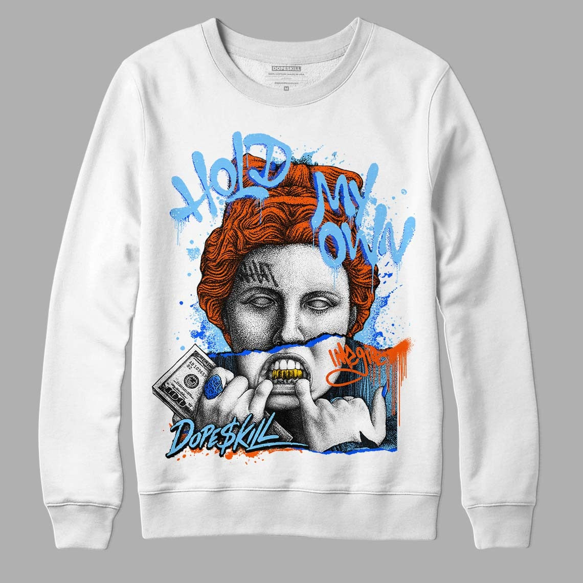 Dunk Low Futura University Blue DopeSkill Sweatshirt Hold My Own Graphic