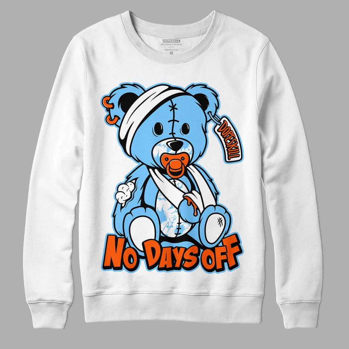 Dunk Low Futura University Blue DopeSkill Sweatshirt Hurt Bear Graphic