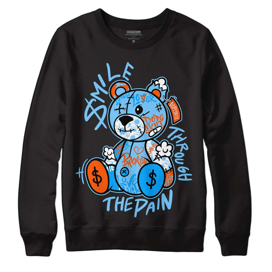 Dunk Low Futura University Blue DopeSkill Sweatshirt Smile Through The Pain Graphic