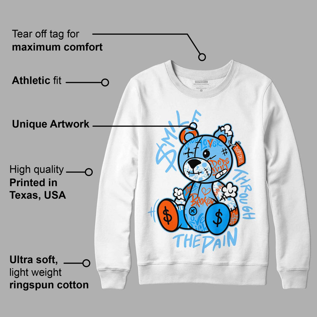 Dunk Low Futura University Blue DopeSkill Sweatshirt Smile Through The Pain Graphic