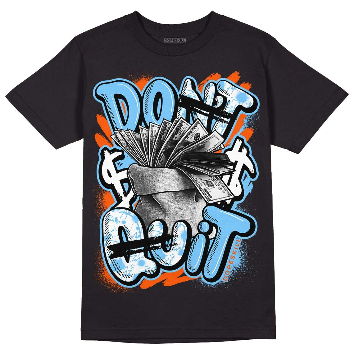 Dunk Low Futura University Blue DopeSkill T-Shirt Don't Quit Graphic