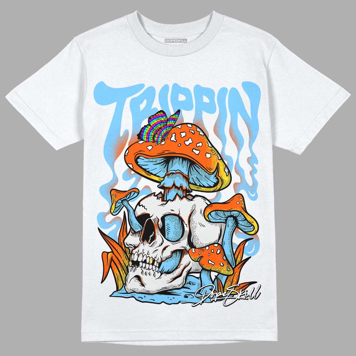 Dunk Low Futura University Blue DopeSkill T-Shirt Trippin Graphic