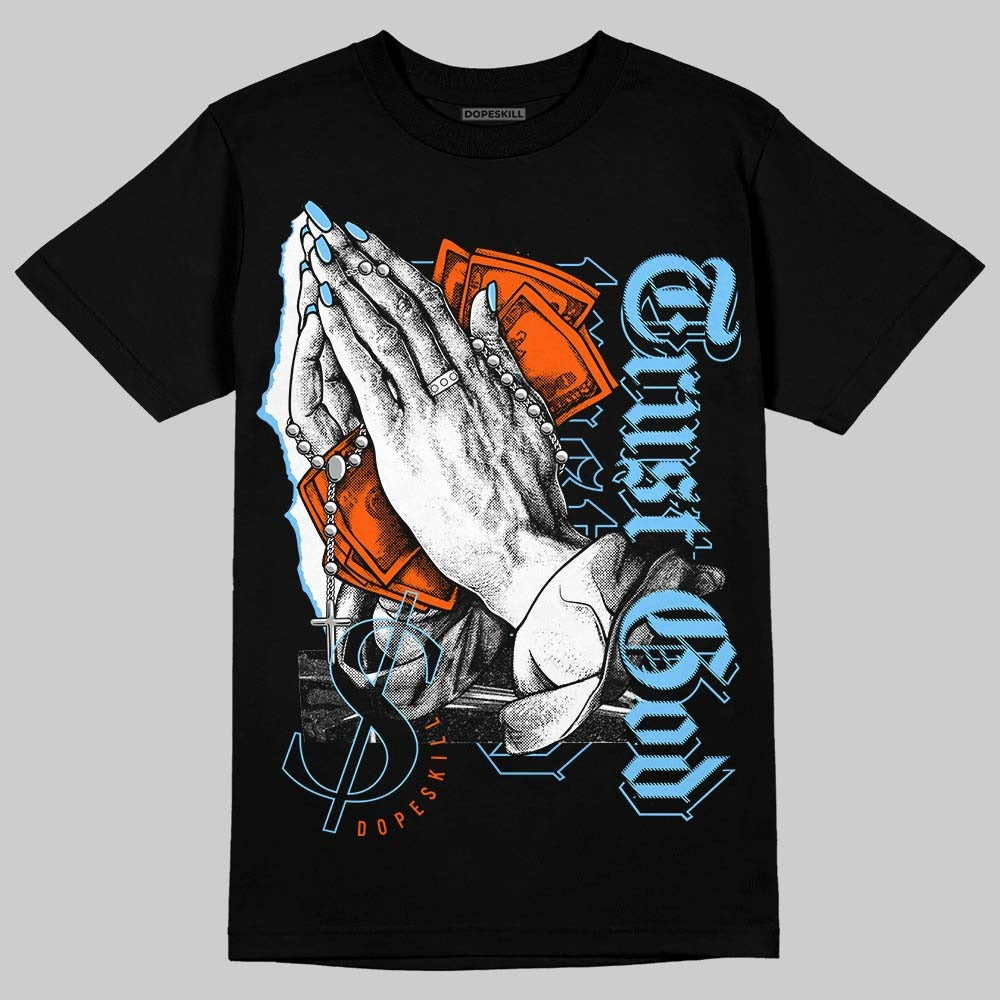 Dunk Low Futura University Blue DopeSkill T-Shirt Trust God Graphic