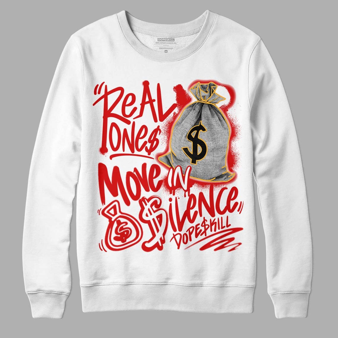 Dunk Low Gym Red DopeSkill Sweatshirt Real Ones Move In Silence Graphic