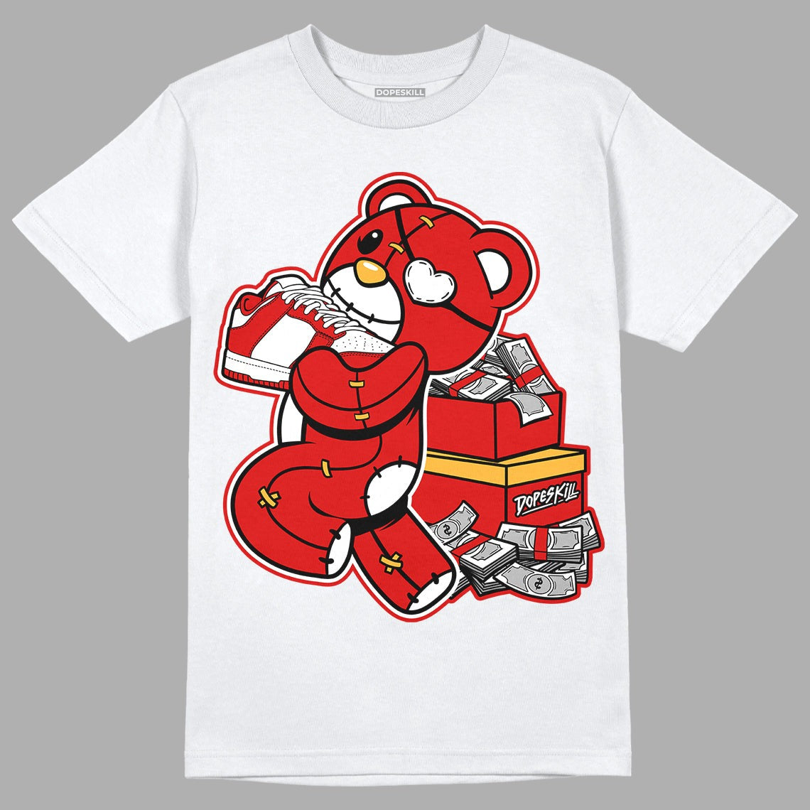 Dunk Low Gym Red DopeSkill T-Shirt Bear Steals Sneaker Graphic