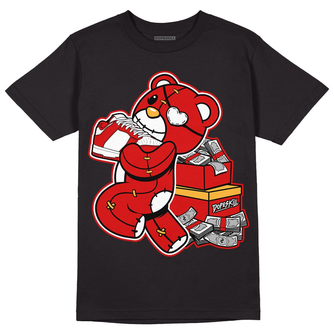 Dunk Low Gym Red DopeSkill T-Shirt Bear Steals Sneaker Graphic
