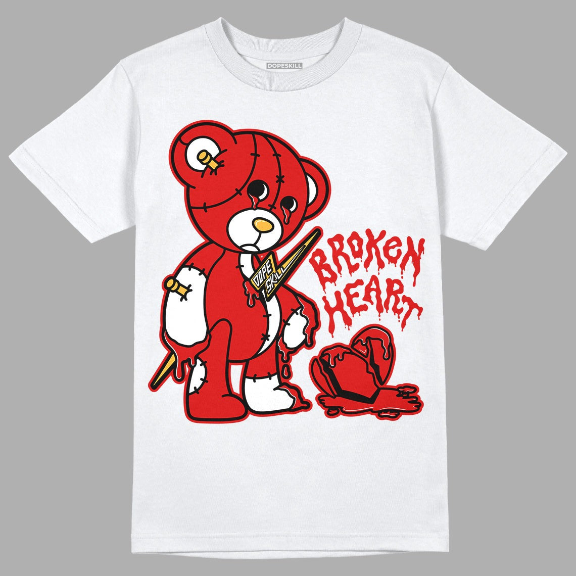 Dunk Low Gym Red DopeSkill T-Shirt Broken Heart Graphic