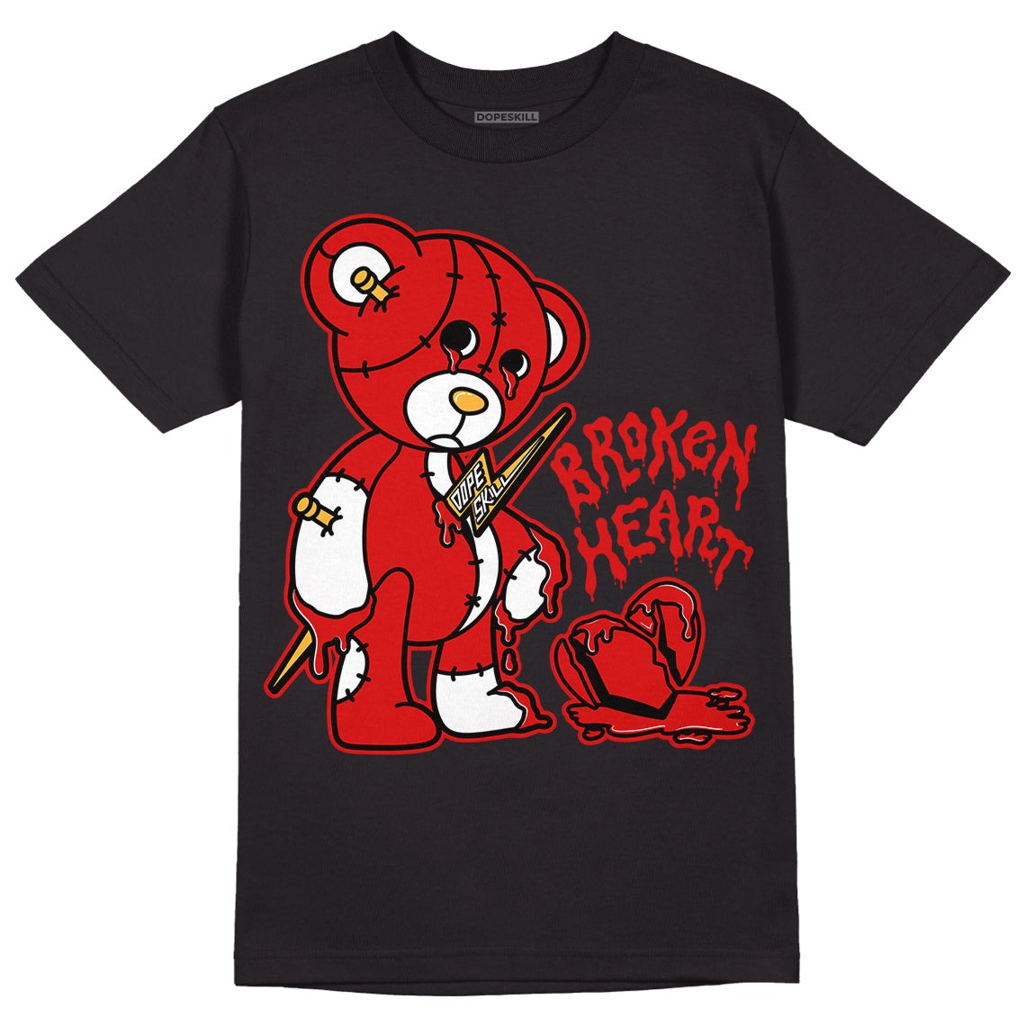 Dunk Low Gym Red DopeSkill T-Shirt Broken Heart Graphic